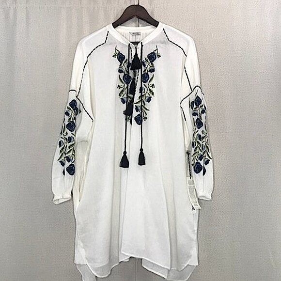ST. ROCHE “Willow” Embroidery Floral Shirtdress – White/Navy (Size S) – NWT 💙 - Picture 9 of 10